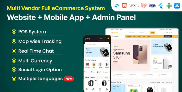 Shopo eCommerce - Multivendor eCommerce Flutter App with Admin Panel, Website & PWA v7.0.0