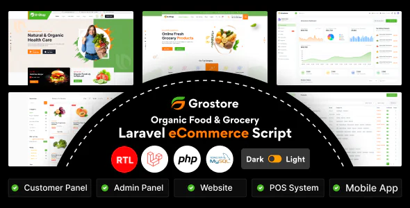 GroStore - Food & Grocery Laravel eCommerce with Admin Dashboard v4.6.0