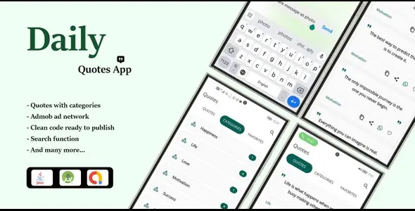 QuotePro – Premium Android Quotes App (Material Design 3 + AdMob Integration)