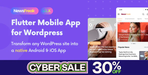Newsfreak – Flutter News App for WordPress v3.0.0