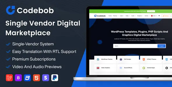 Codebob - Single-Vendor Digital Marketplace