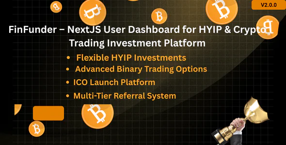 FinFunder – NextJS User Dashboard for Matrix HYIP Investments with Crypto Trading