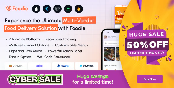 Foodie | UberEats Clone | Food Delivery App | Multiple Restaurant Food Delivery Flutter App